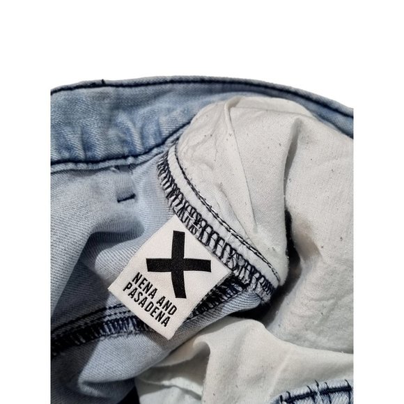 Nena & Pasadena NXP Mens Light Blue Distressed Cargo Jogger Jeans - Size 32 - Picture 7 of 8